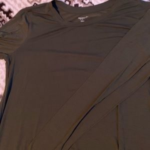 Army Green Tie Front Long Sleeve